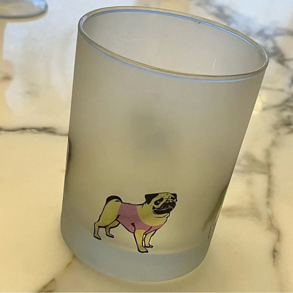 Culver Pug Dog Rocks Glass Signed - Picture 1 of 7